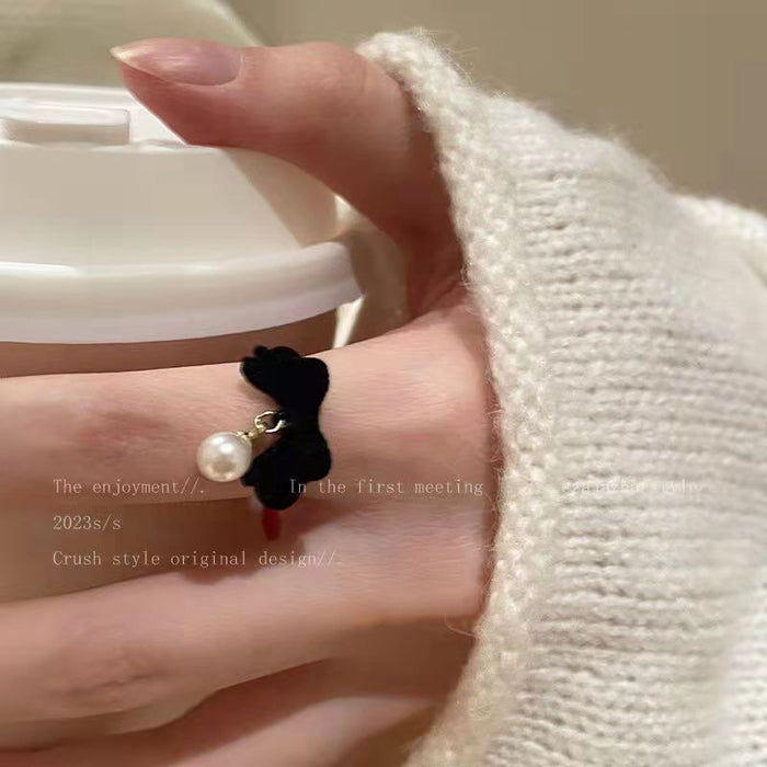 Wholesale Plush ring, niche design, cartoon and funny, index finger ring, fashionable and personalized ring