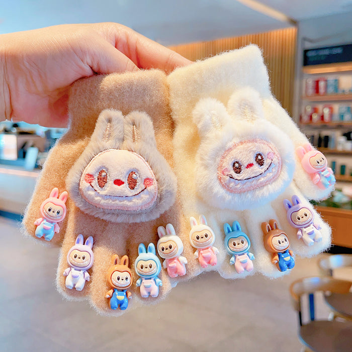 Wholesale Cartoon dolls  finger cots for babies,  with plush and thick windproof material