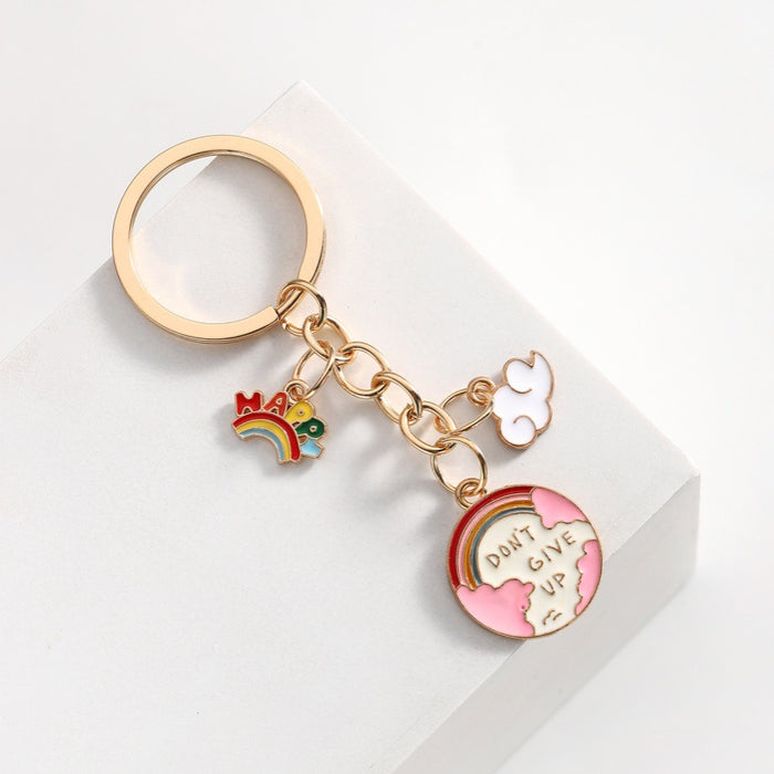 Wholesale Cartoon Love Rainbow Letter Alloy Keychain JDC-KC-RongRui025