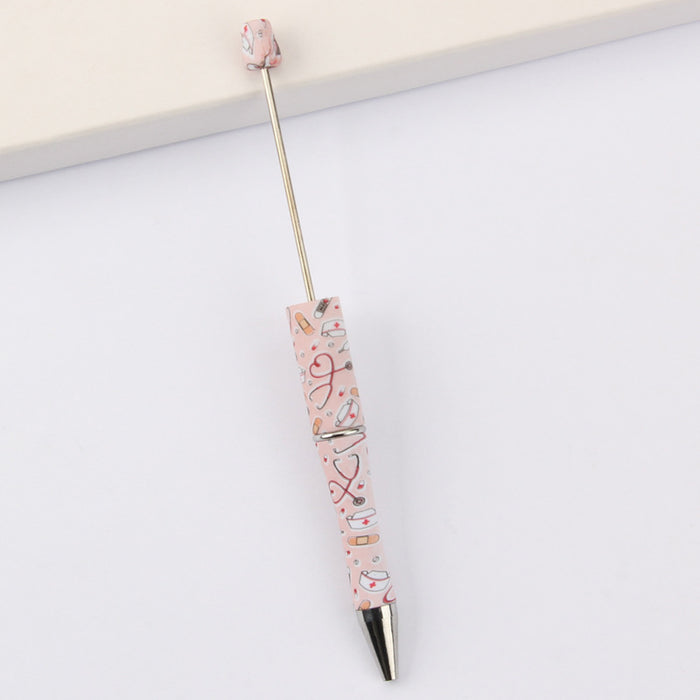 Wholesale DIY Beadable Pens  Cow Leopard Print  DIY for Beaded Plastic Pen JDC-PN-JinBN001