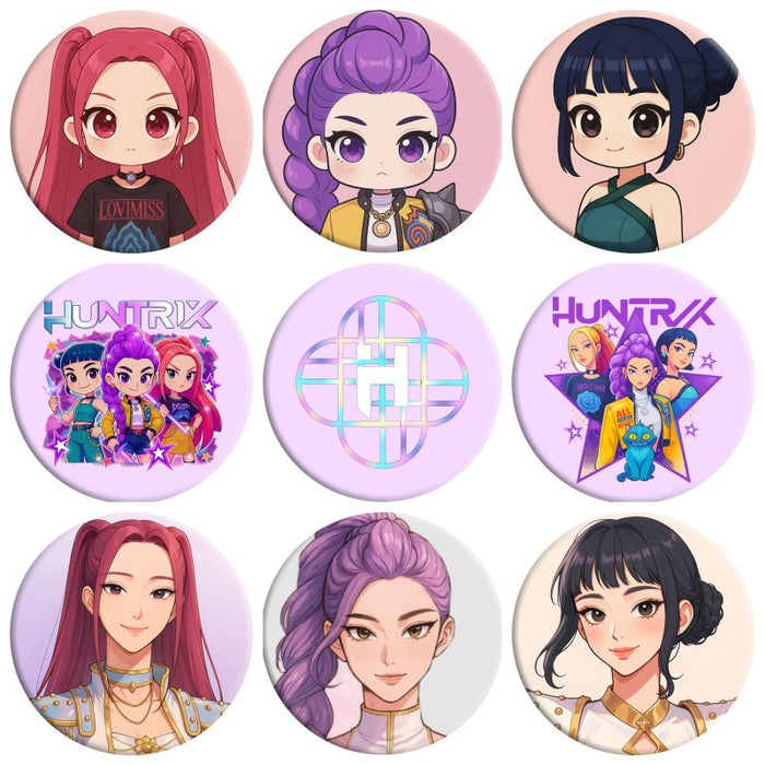 Wholesale Kpop Cartoon Tinplate Badge Mirror Keychain Pendant Peripheral