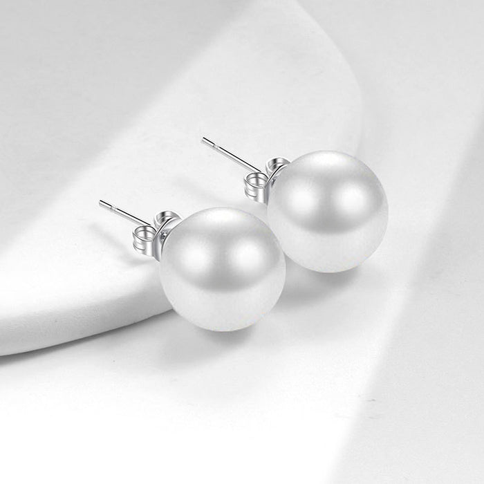 Wholesale Women S Pearl Stud Earrings Elegant White Gold Tone Design For Gift Boutique Resale And Party Wear