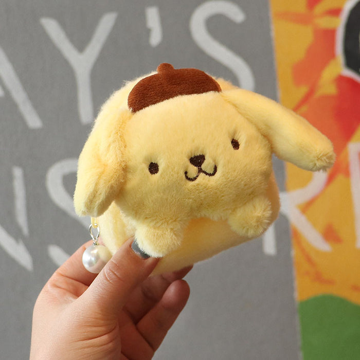 Wholesale Cute Plush Bow Coin Purse Keychain Solid Yellow Fashion Accessory Bag Charm