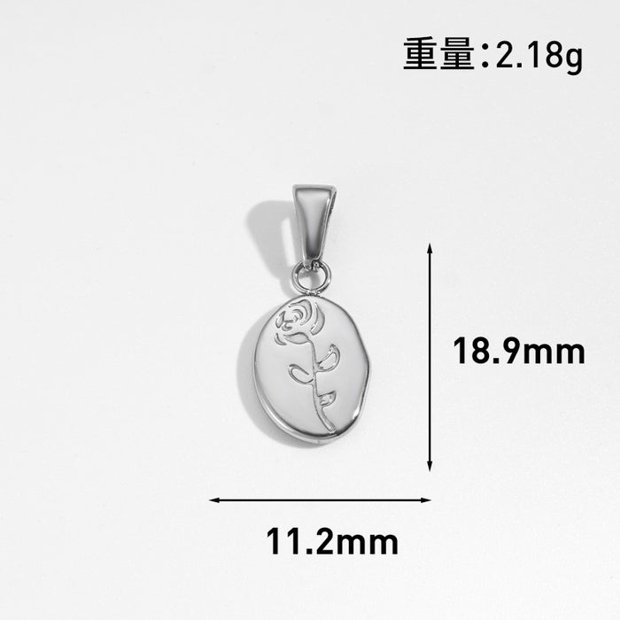 Wholesale 6pcs/set DIY Pendant Stainless Steel Plated 24K Gold Flower Heart  Geometric Jewelry Accessories