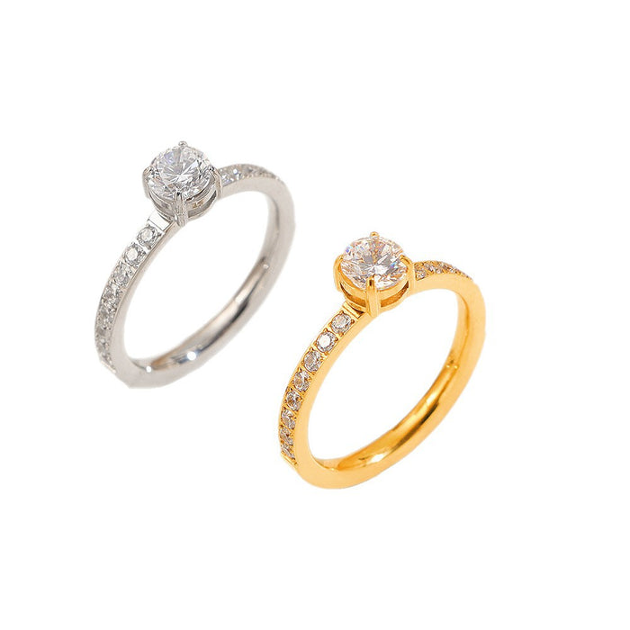 Wholesale Dazzling Love Zircon Four-Claw Ring