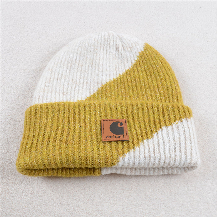 Wholesale Color-blocked Soft Autumn and Winter Knitted Beanie (F) JDC-FH-KuT019