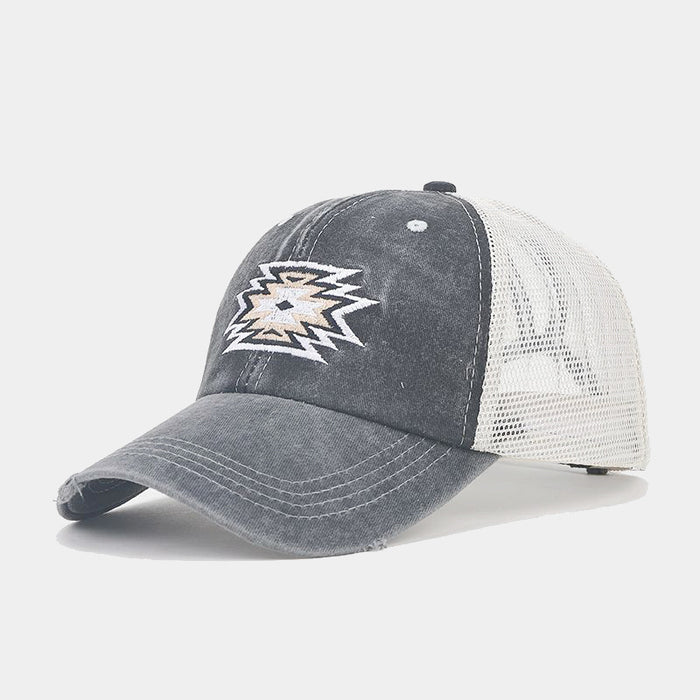 Wholesale Cotton Embroidered Perforated Mesh Baseball Cap JDC-FH-LvY012