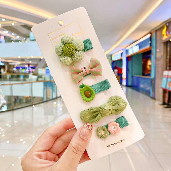 Wholesale Baby hairpins,  children' s hairpins,  cute bowknot fabric clips,  small size,  no hair damage