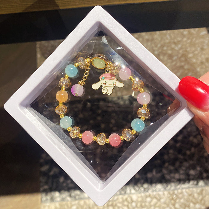 Wholesale Children' s Crystal Beaded Double Color Glaze Bracelet