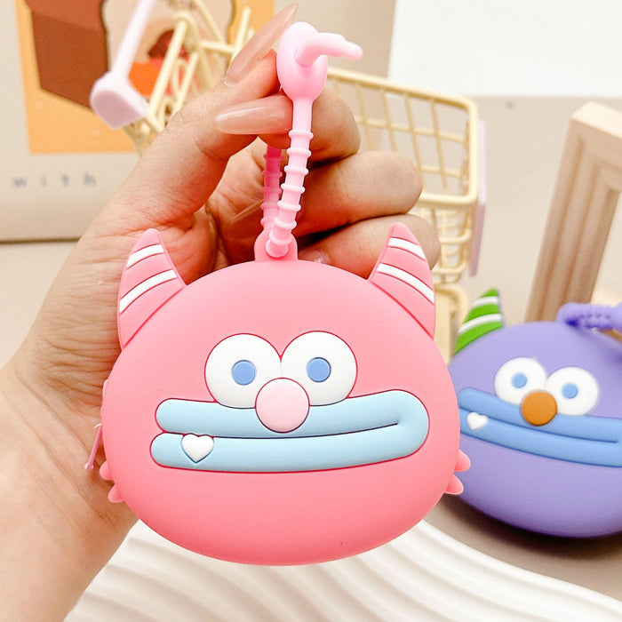 Wholesale  Coin Purse Silicone Keychain Cute Cartoon Doll Student Bag Decorative Pendant