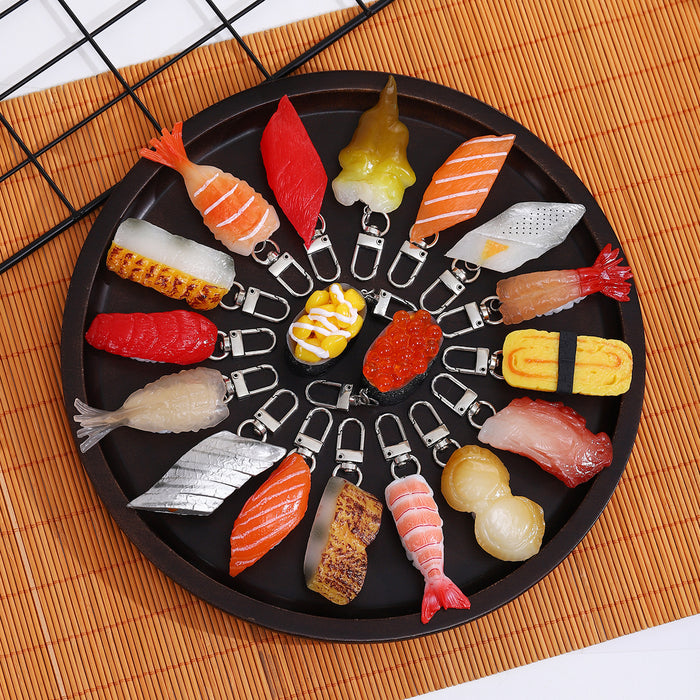 Wholesale PVC Sushi Keychain Food Toy Accessory for Bag Charm or DIY Craft Gift MOQ≥2