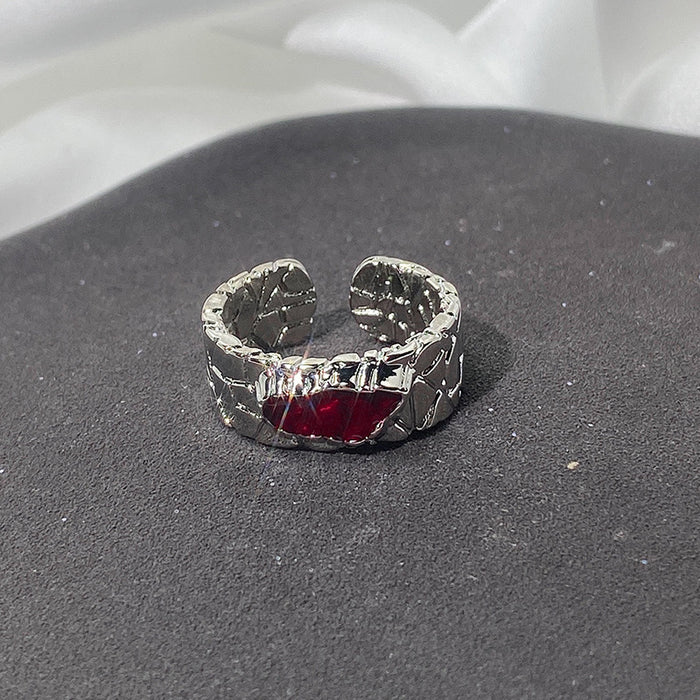 Wholesale Red high-end ring, layered, niche design, personalized ring