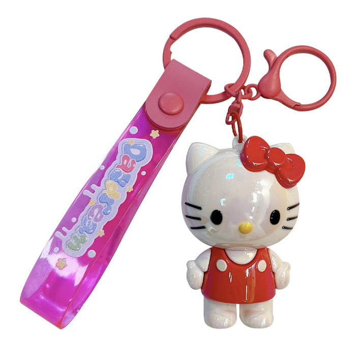 Wholesale Cartoon plating cat key chain soft plastic bag pendant