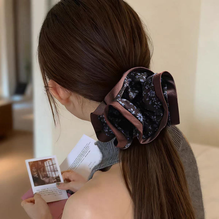 Wholesale Retro floral print hair scrunchie