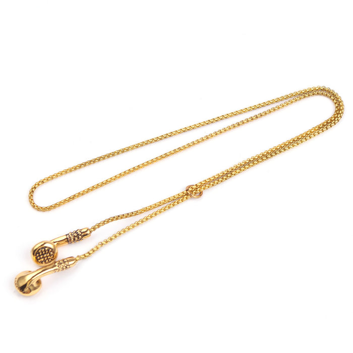 Wholesale Personality Music Earphones Earbud Pendant Necklace