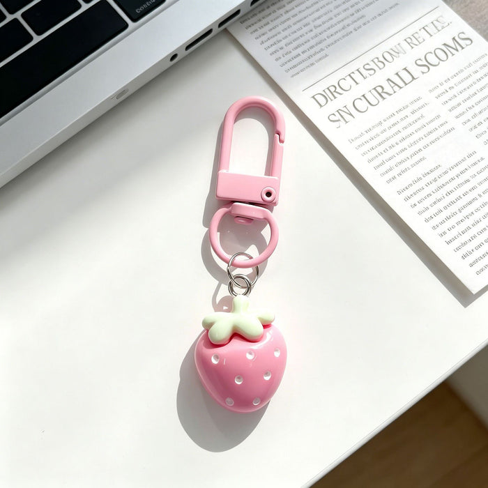 Wholesale Resin Fruit Keychain Cute Durian Blueberry Strawberry Pendant MOQ≥5