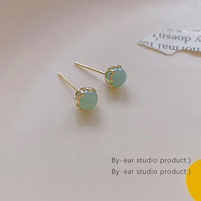 Wholesale Imitation Jade Earrings Female Niche Design Ear Nail Earrings