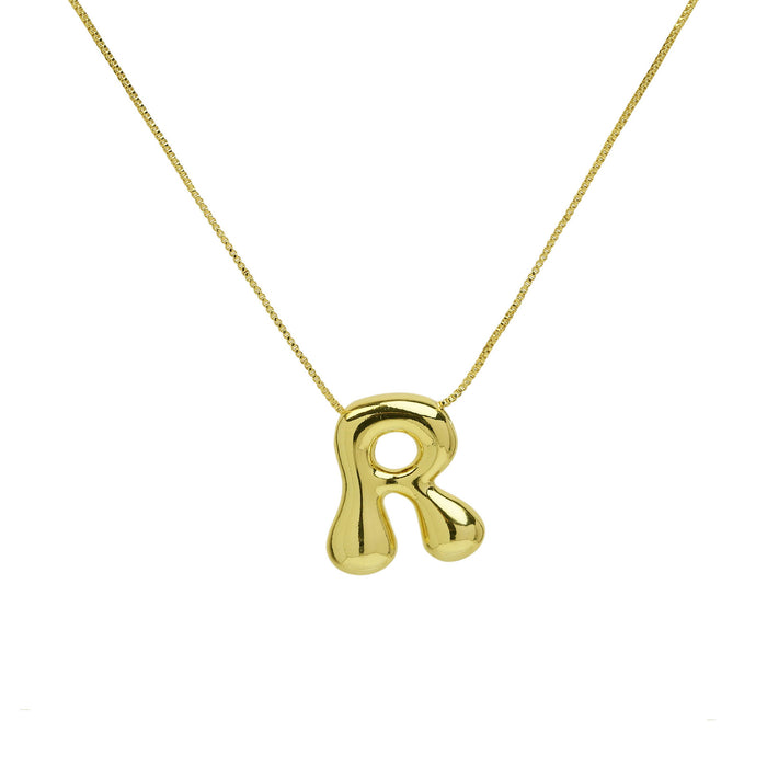 Wholesale 18k Brass Glossy Balloon 26 English Letters Necklace JDC-NE-BaiYi002