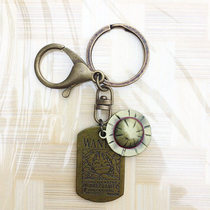 Wholesale Straw hat tag metal keychain