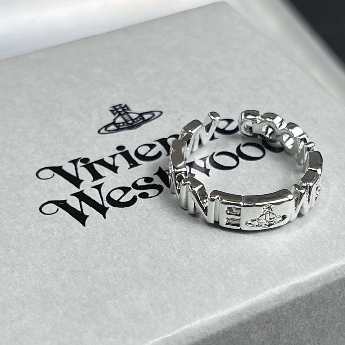 Wholesale Hollow-out Saturn letter open adjustable rings