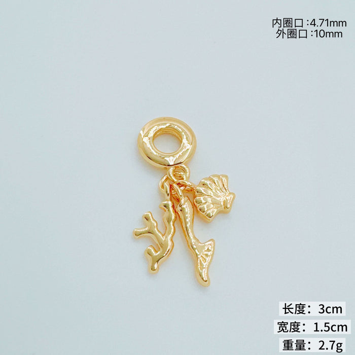 Wholesale Ocean Series Copper Charm Pendant for Necklace Making Accessory