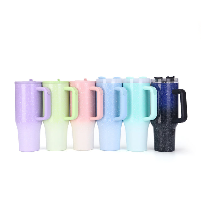 Wholesale  Luminous Handle Car Cup Double-Layer Stainless Steel Thermos Cup