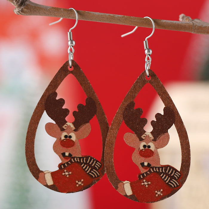 Wholesale Christmas Santa Elk  Pendant Earrings