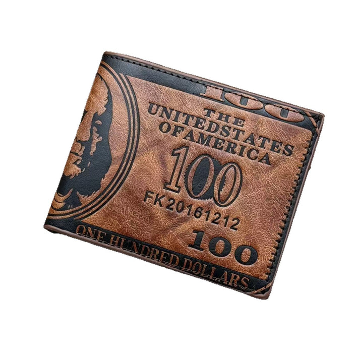 Wholesale Retro Men' s Bifold Wallet - Faux Leather Letter Pattern Multiple Card Slots - Fashion Accessory MOQ≥2