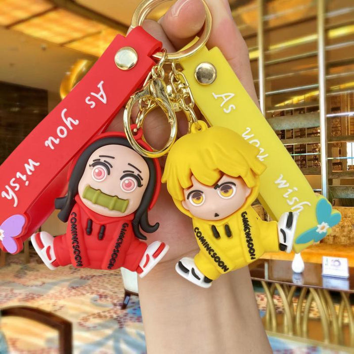 Wholesale Silicone Cartoon Doll Keychain JDC-KC-MingT154