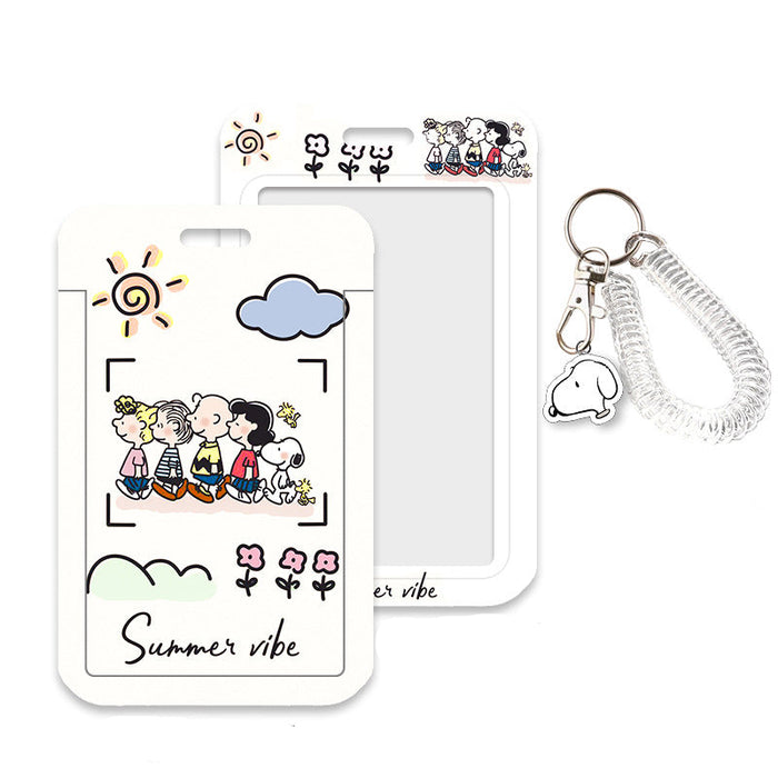 Wholesale Cute cartoon printed lanyard card holder and keychains.