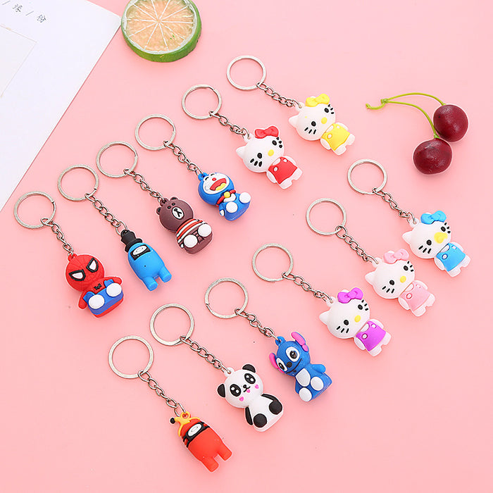 Wholesale Cute Cartoon Soft Rubber Doll Keychain JDC-KC-BoYue006