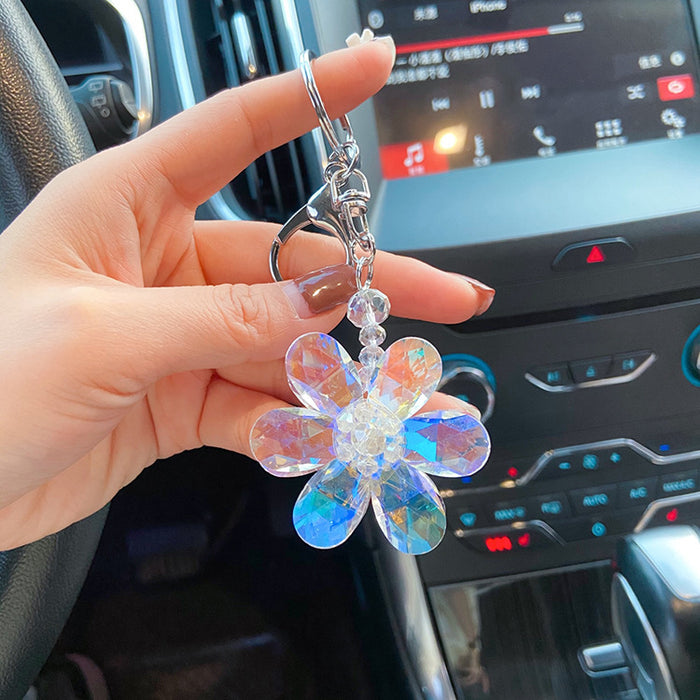 Wholesale Crystal Six Petal Flower Keychain JDC-KC-LX057