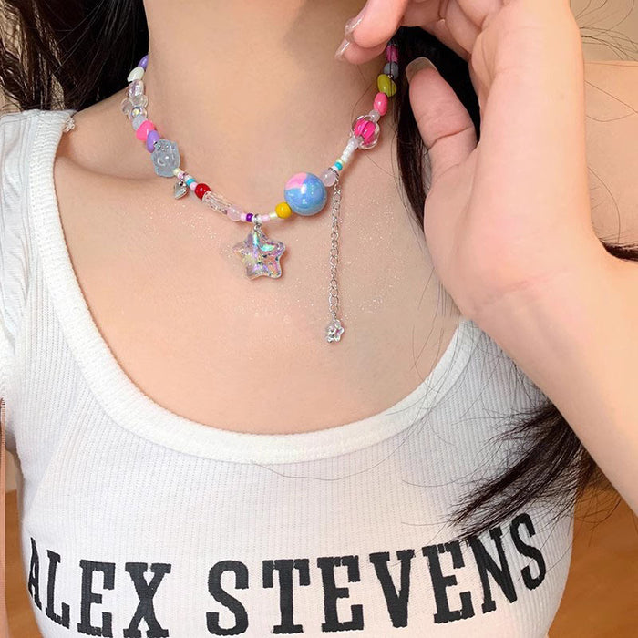 Wholesale Beaded necklace for women, light luxury, niche, high-end design, collarbone chain