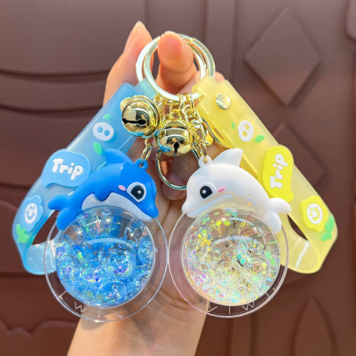 Wholesale Cute Bubble Bead Dolphin Keychain Cartoon Dolphin 3D Doll Car Bag
