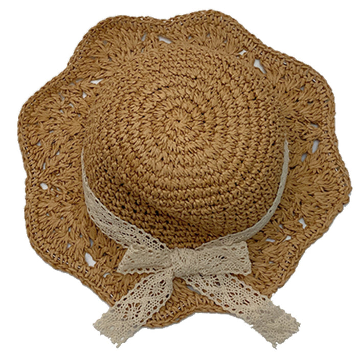 Wholesale straw hat  children sun protection hat girl sweet hat