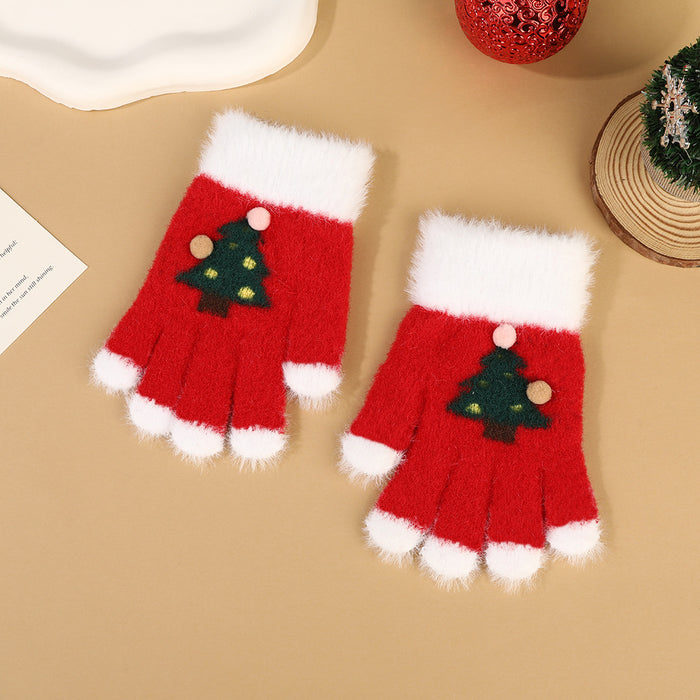 Wholesale Cartoon Christmas Knitted Gloves