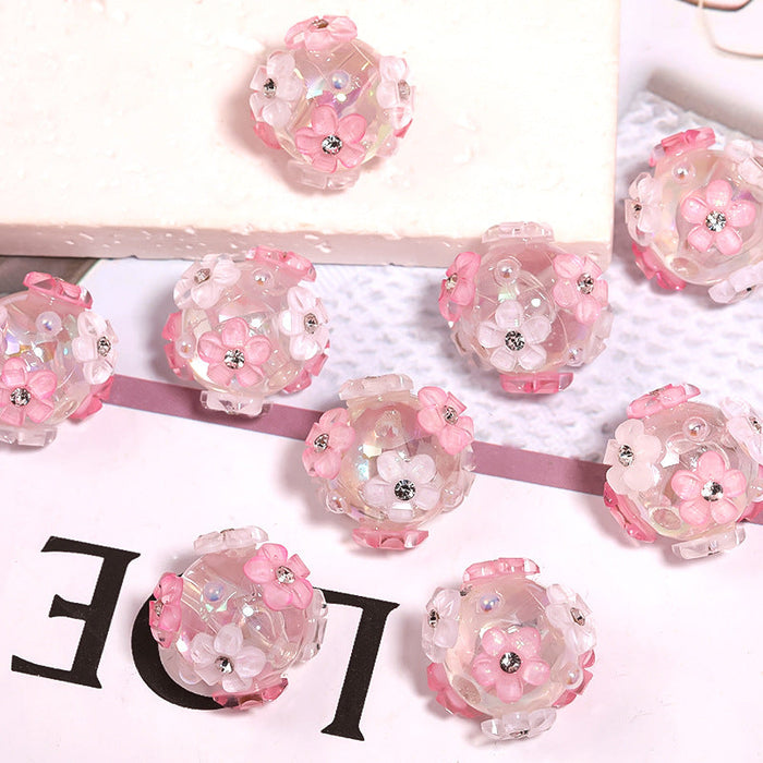 Wholesale 5PCS DIY Pearl Flower Acrylic Beads JDC-BDS-BLinG004