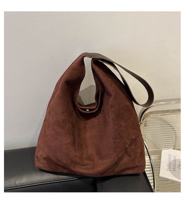 Wholesale Large Capacity Casual Fashion Suede Shoulder Tote Bag JDC-SD-HT014