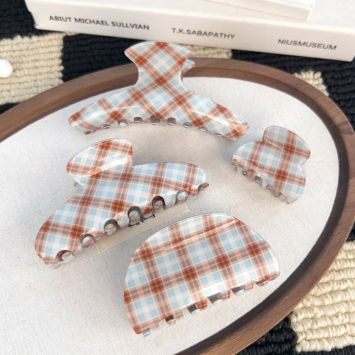 Wholesale PVC Plaid Claw Hair Clip - Retro Fashion Accessory