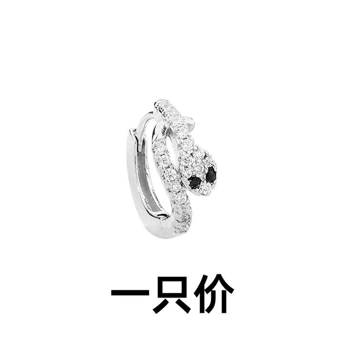 Wholesale Serpentine earrings, small snake earrings, ear bone clip, zircon snake head, ear clasp, no ear hole, ear clip