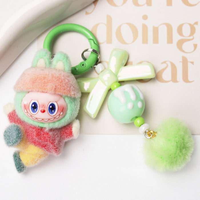 Wholesale Flocked Dancing Cartoon Character Keychain