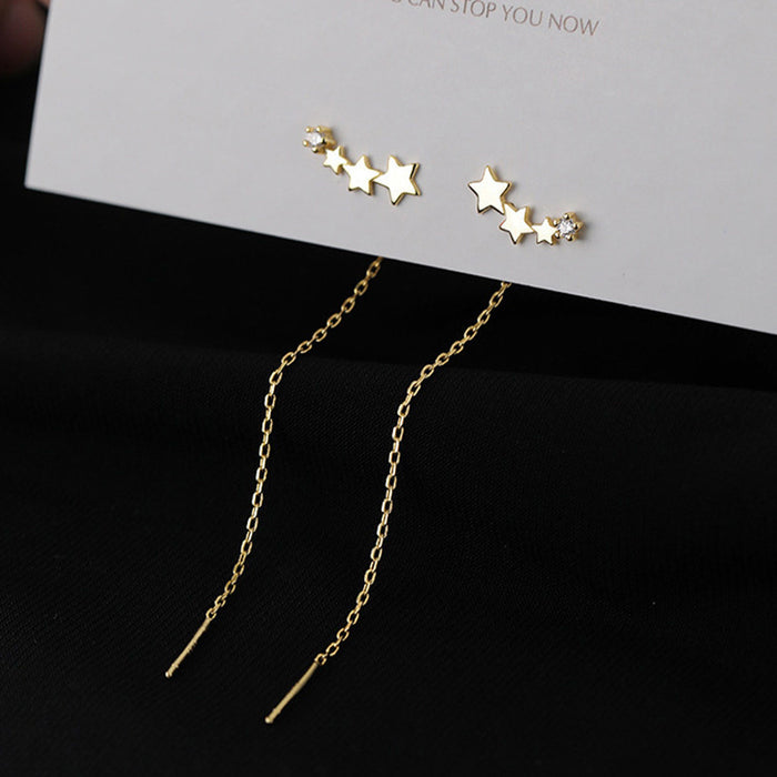 Wholesale star earrings women's simple fashion niche design long tassel earrings trendy