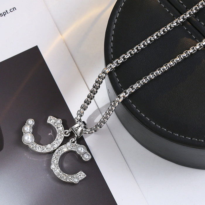 Wholesale S Diamond Bear Alloy Pendant Necklace JDC-NE-DanY006