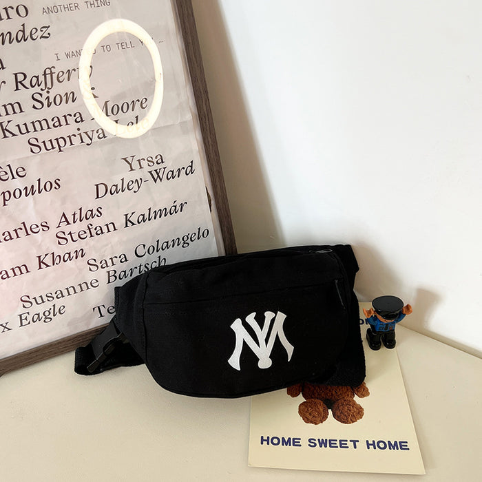 Wholesale Children's bag letter waist bag simple casual crossbody bag backpack fashionable and handsome baby chest bag