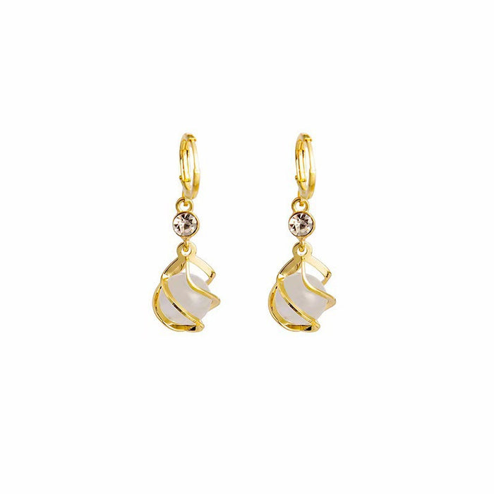 Wholesale Silver Needle Ear Buckle New Earring Design with Water Drop Pendant Long Earrings Fashionable