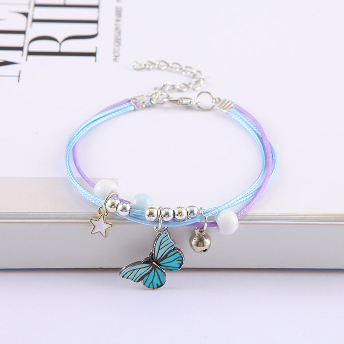 Wholesale Handmade star alloy butterfly bracelet women' s cool style couple bracelet jewelry