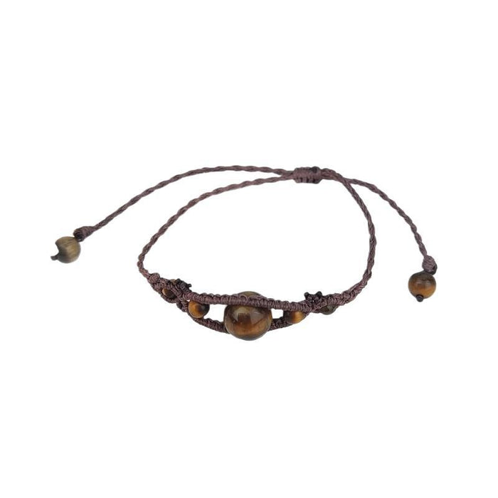 Wholesale Natural Green Aventurine Woven Rope Bracelet Geometric Irregular Beads Unisex Fashion Jewelry