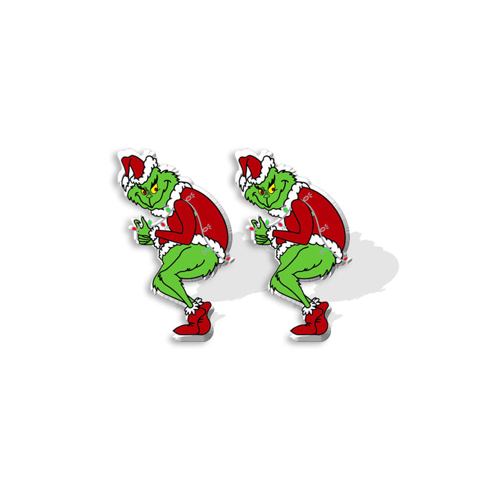 Wholesale Christmas Earrings Holiday Acrylic Christmas  Heat Shrinkable Sheet Earrings