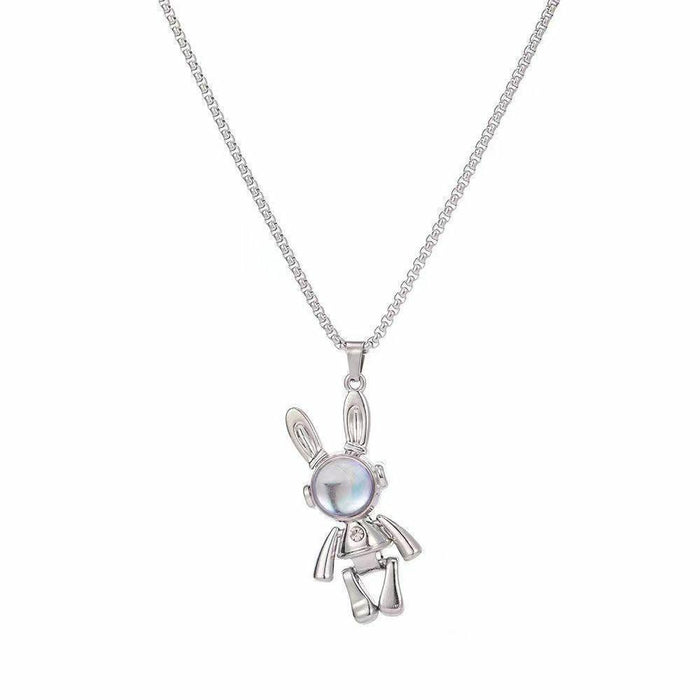 Wholesale Alloy Cat's Eye Mechanical Rabbit Pendant Men's Necklace JDC-NE-DanY005