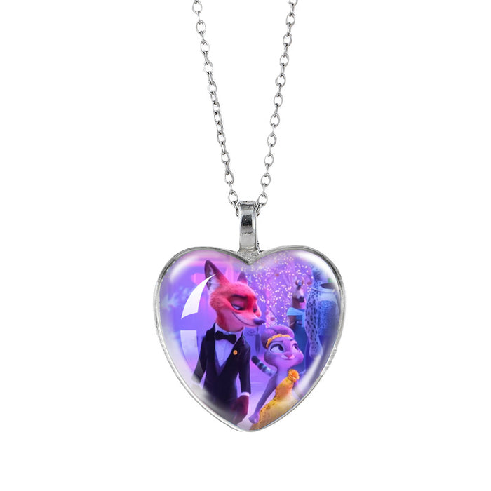 Wholesale Time Gem Heart Necklaces Pendant Sweater Chain Couple Gift
